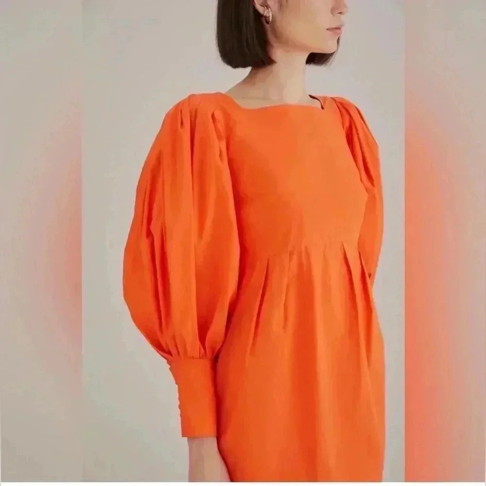 - FARM Rio Orange Open Back Mini Dress -size S - Picture 3 of 13